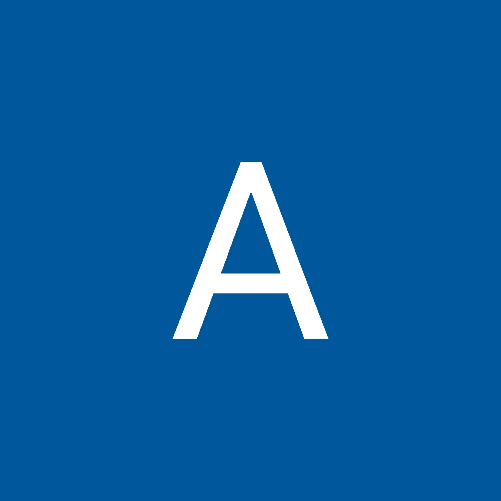 Blue background with a large white letter "A," representing a graphical element related to VIP Restoration Inc.'s branding and digital presence.